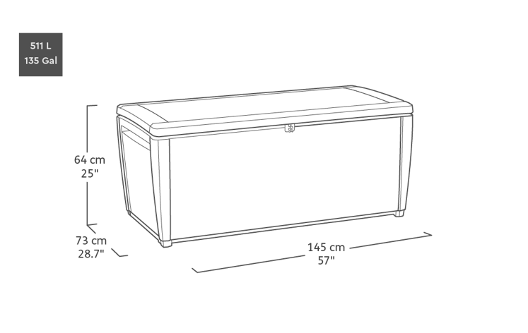 Sumatra Brown 135 Gallon Storage Deck Box - Keter US